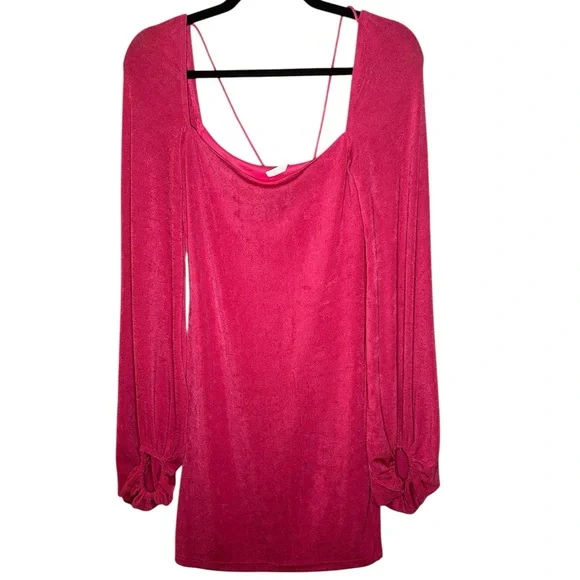 Lucy in the Sky Shantelle Mini Dress with Bell Sleeves and Square Neck - Picture 4 of 7